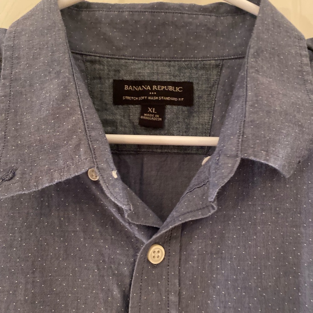 Men's banana republic speckled short sleeve shirt